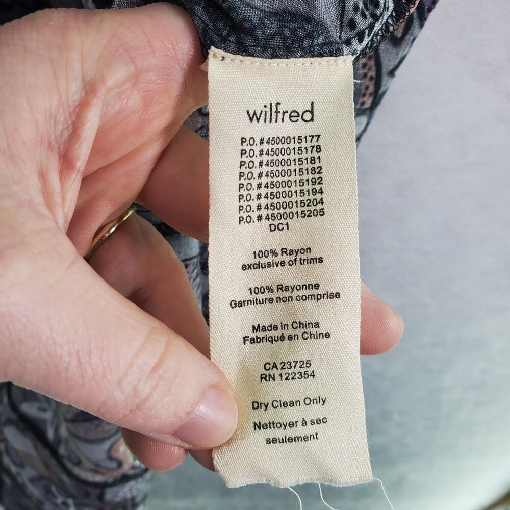 S Wilfred Aritzia Maxi Midi Dress Tank Sleeveless Rayon Floral Grey Black Purple - Picture 5 of 12